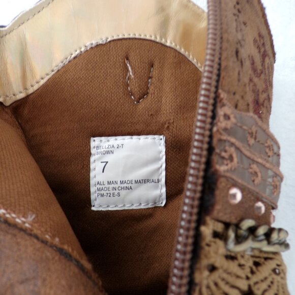 Blingy Lace Chain Detail Embroidered Western Dance Toddler Cowgirl Boots EUC - Picture 7 of 8